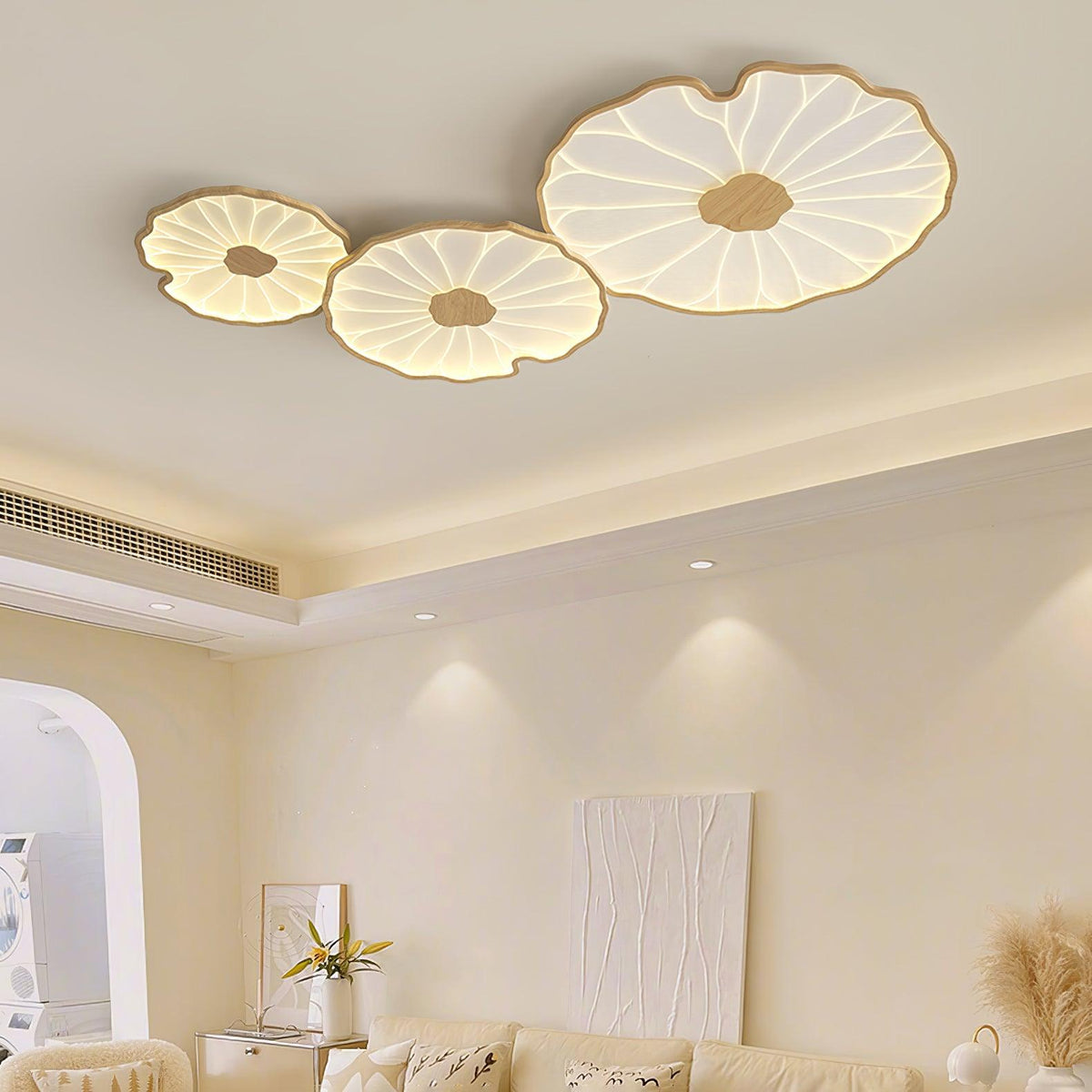 Moderne LED Plafondlamp Houtlook