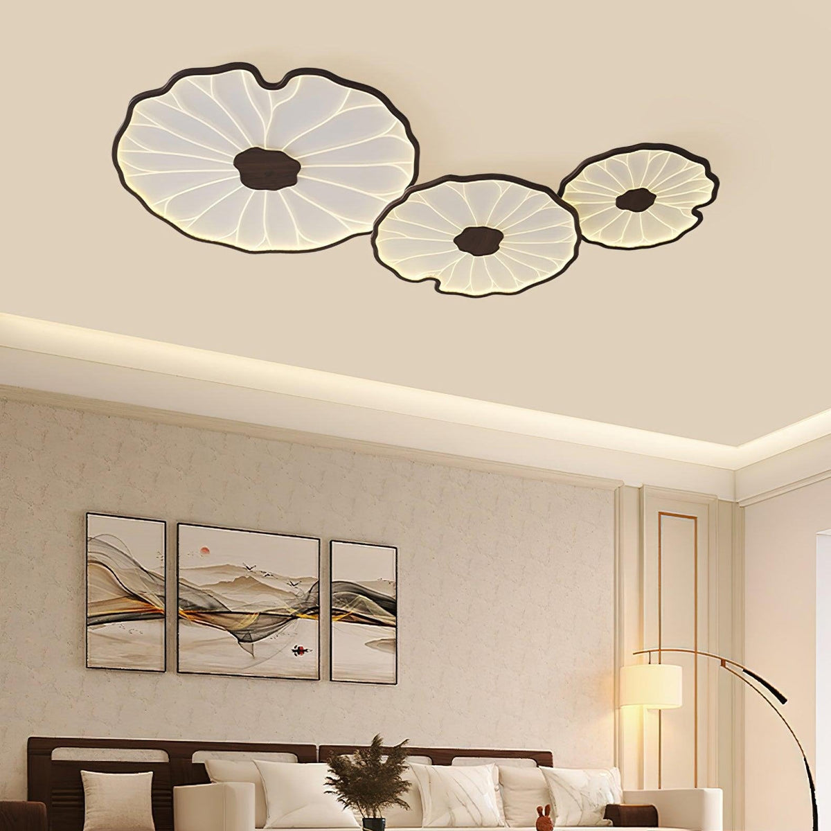 Moderne LED Plafondlamp Houtlook