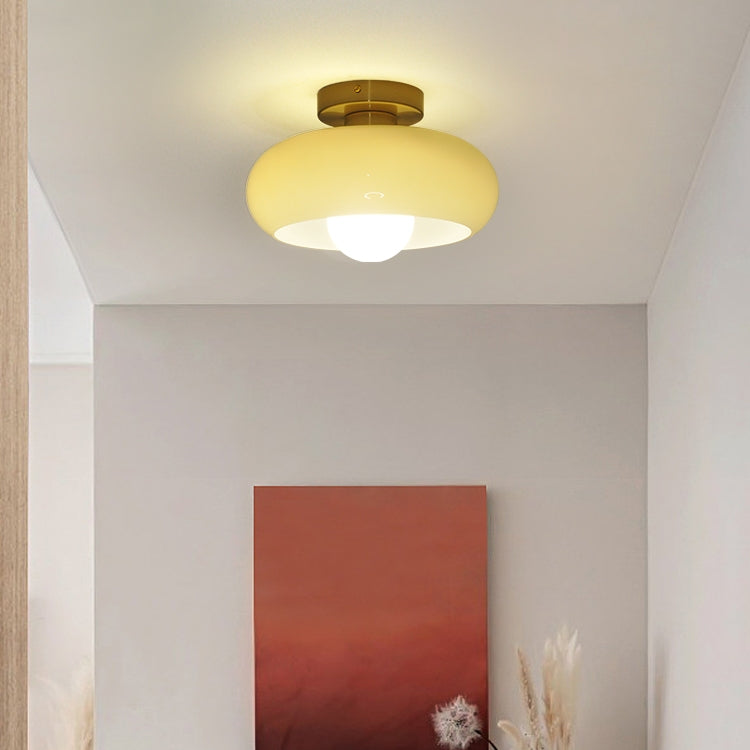 Mid-Century glazen semi-flush plafondlamp