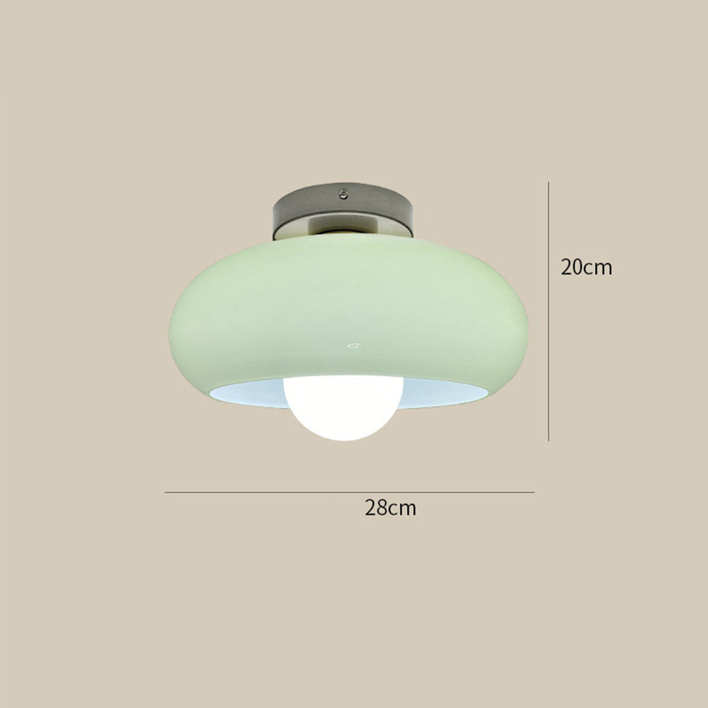 Mid-Century glazen semi-flush plafondlamp