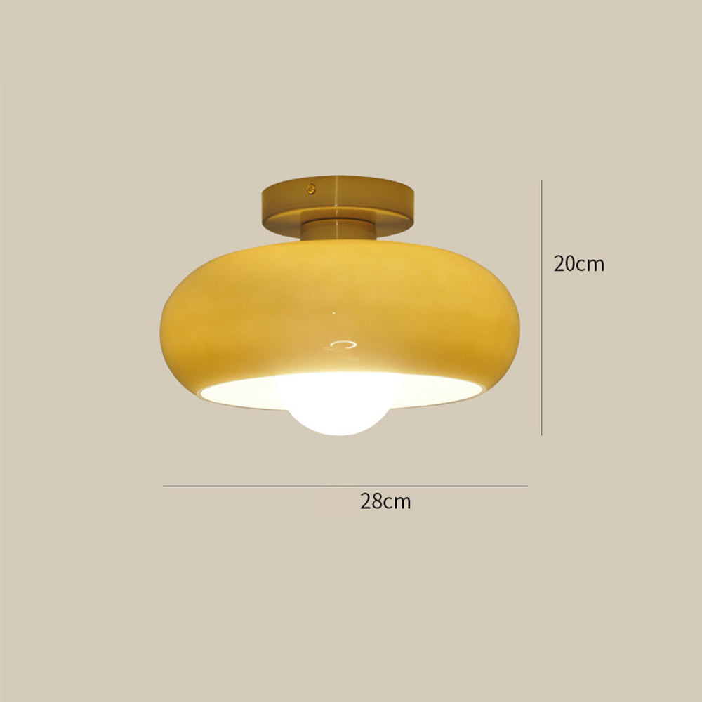Mid-Century glazen semi-flush plafondlamp