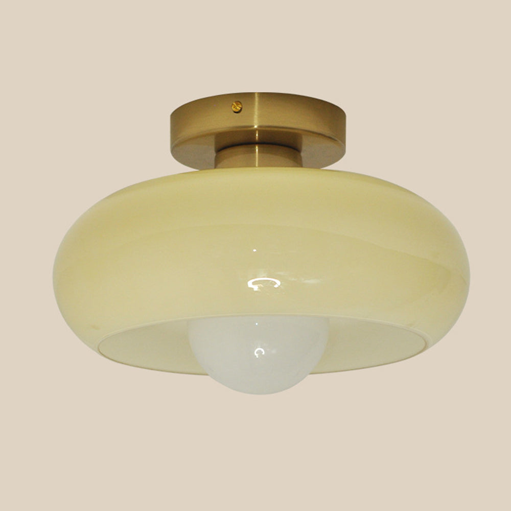 Mid-Century glazen semi-flush plafondlamp