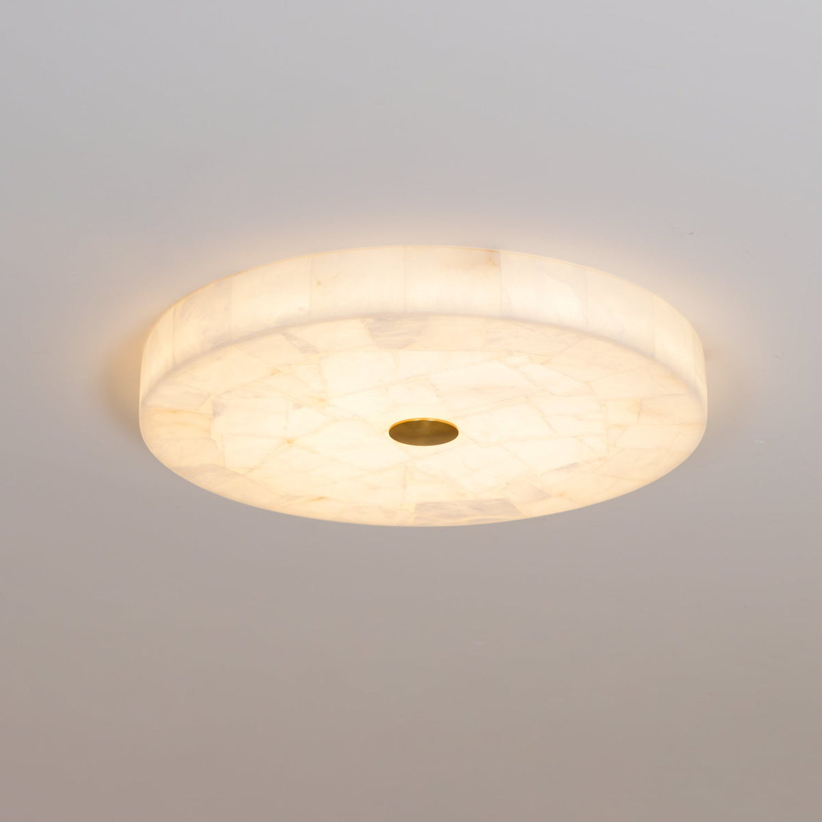 Ronde en Slanke LED Plafondlamp van Albast