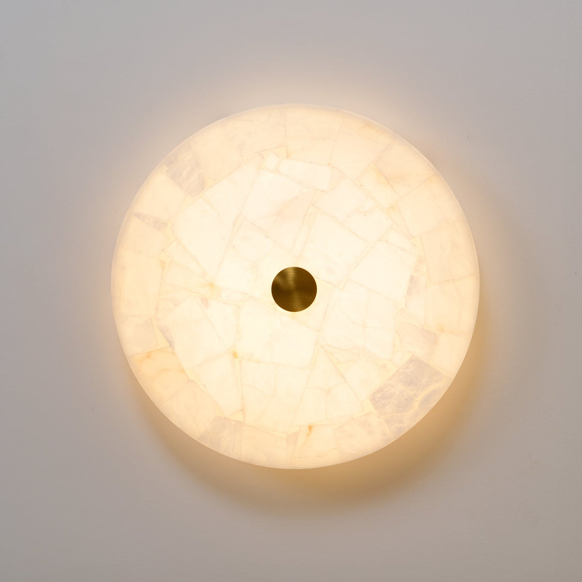 Ronde en Slanke LED Plafondlamp van Albast