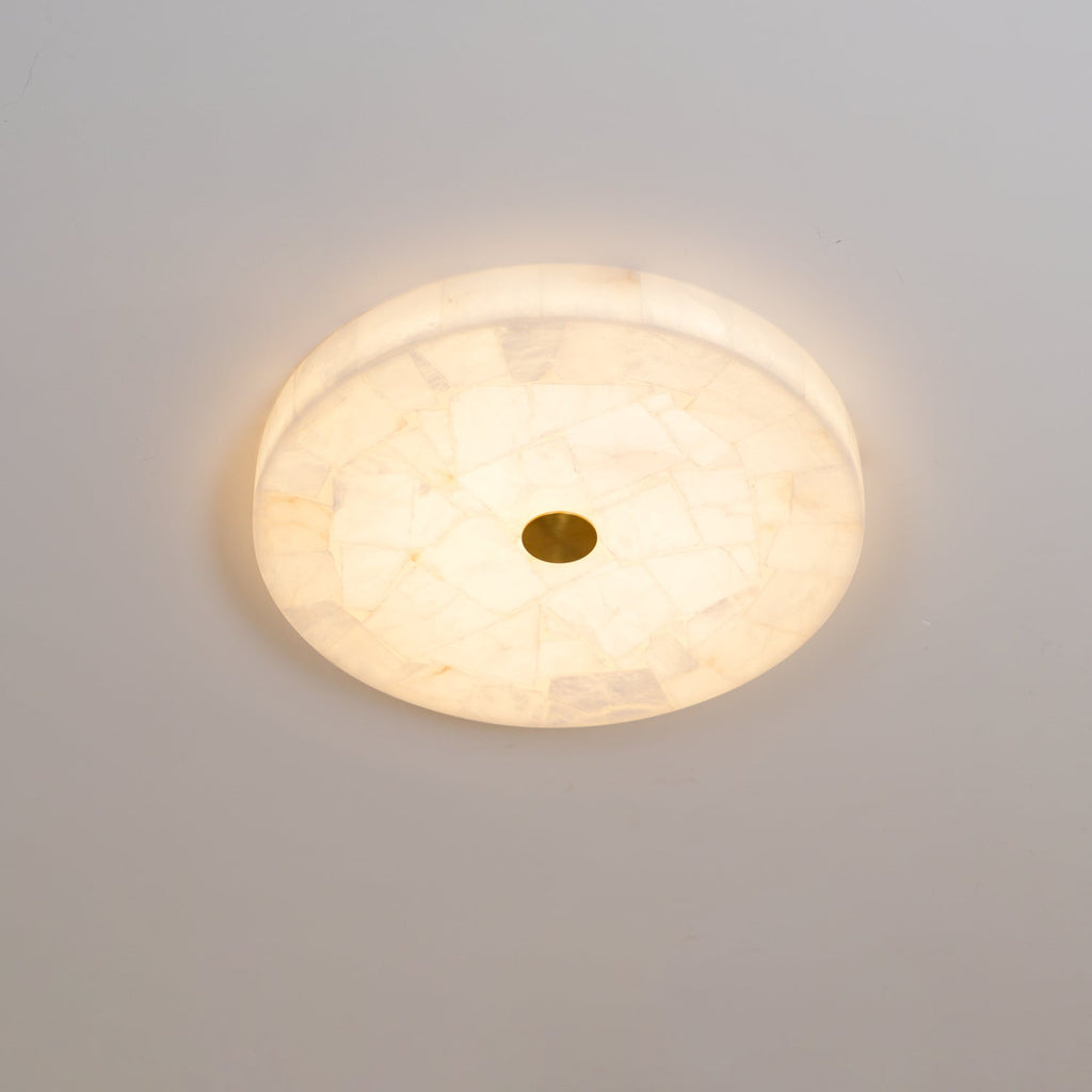 Ronde en Slanke LED Plafondlamp van Albast
