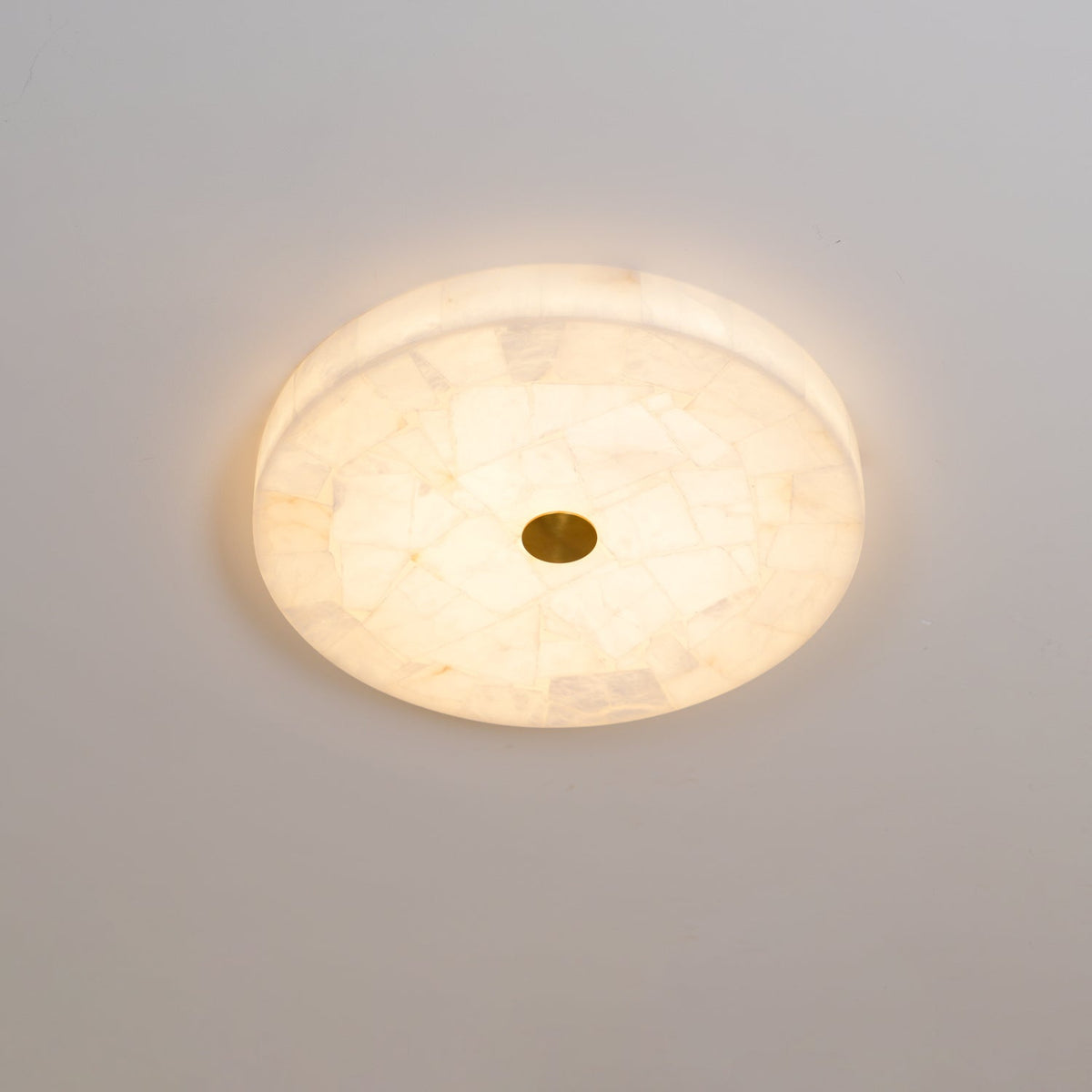 Ronde en Slanke LED Plafondlamp van Albast