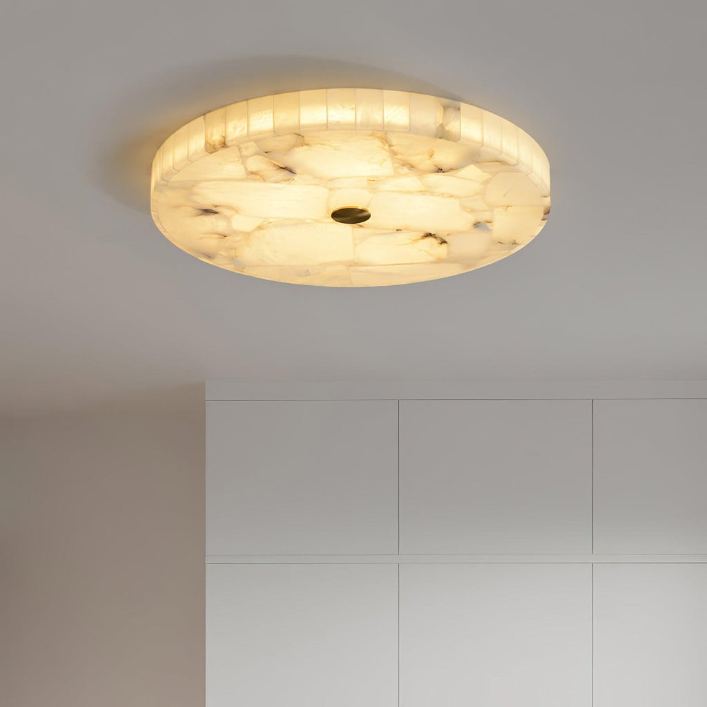 Ronde en Slanke LED Plafondlamp van Albast