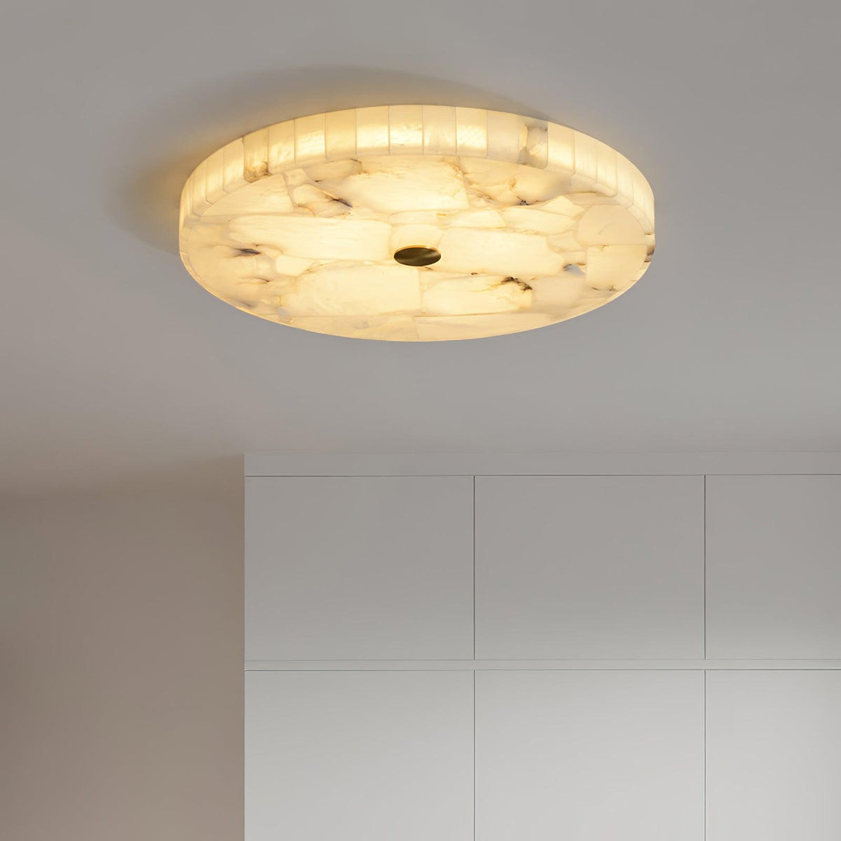 Ronde en Slanke LED Plafondlamp van Albast