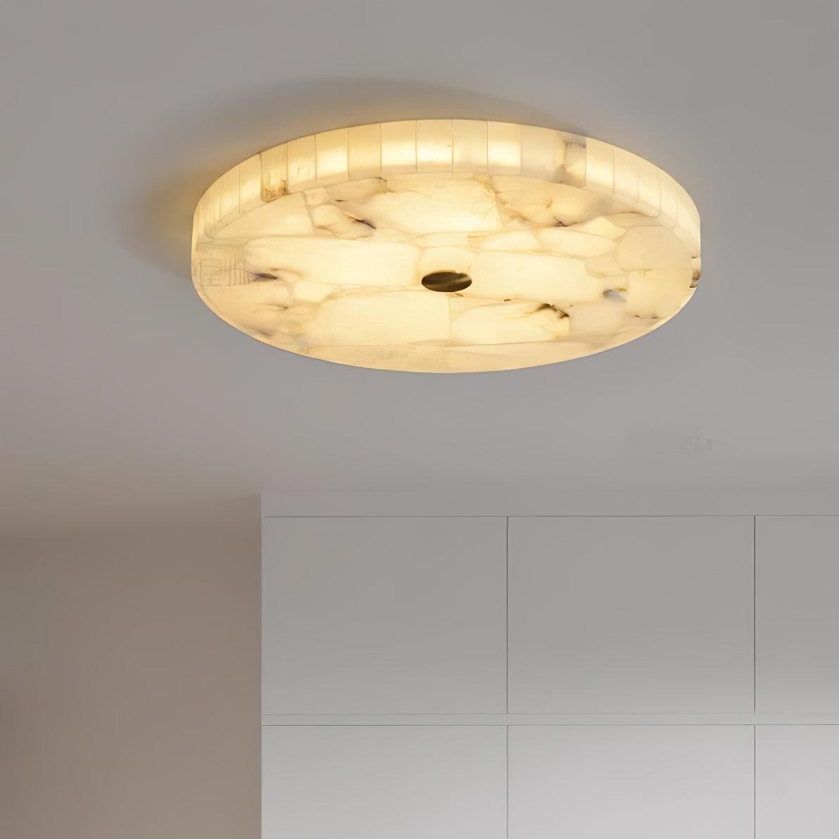 Ronde en Slanke LED Plafondlamp van Albast