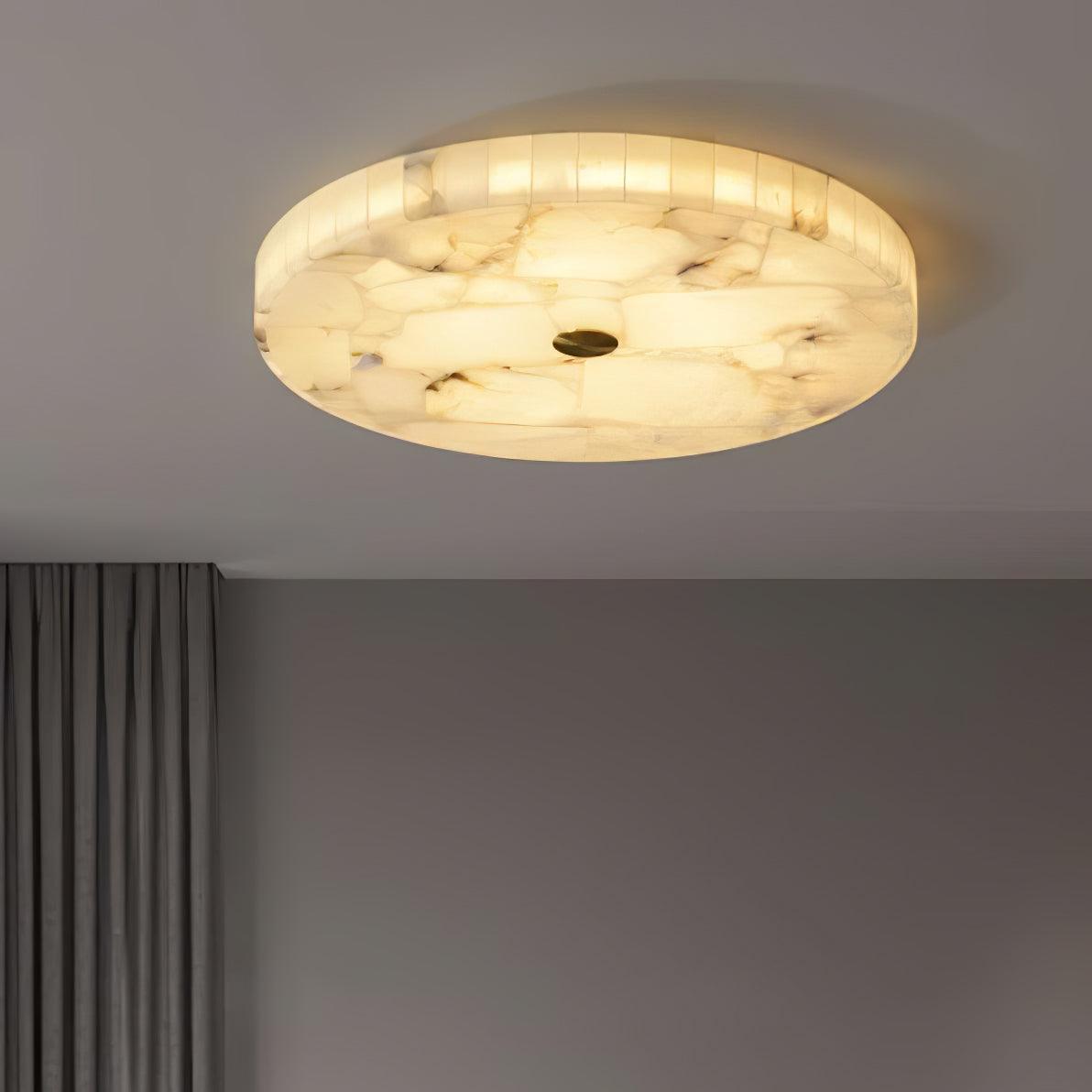Ronde en Slanke LED Plafondlamp van Albast