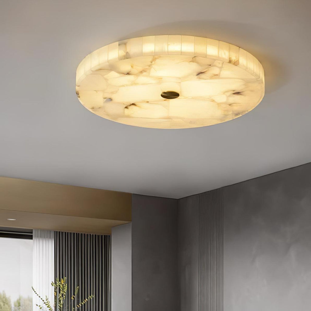 Ronde en Slanke LED Plafondlamp van Albast