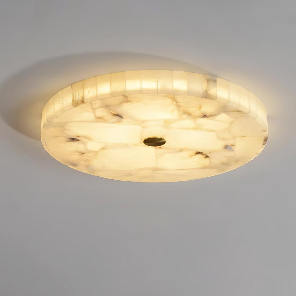 Ronde en Slanke LED Plafondlamp van Albast