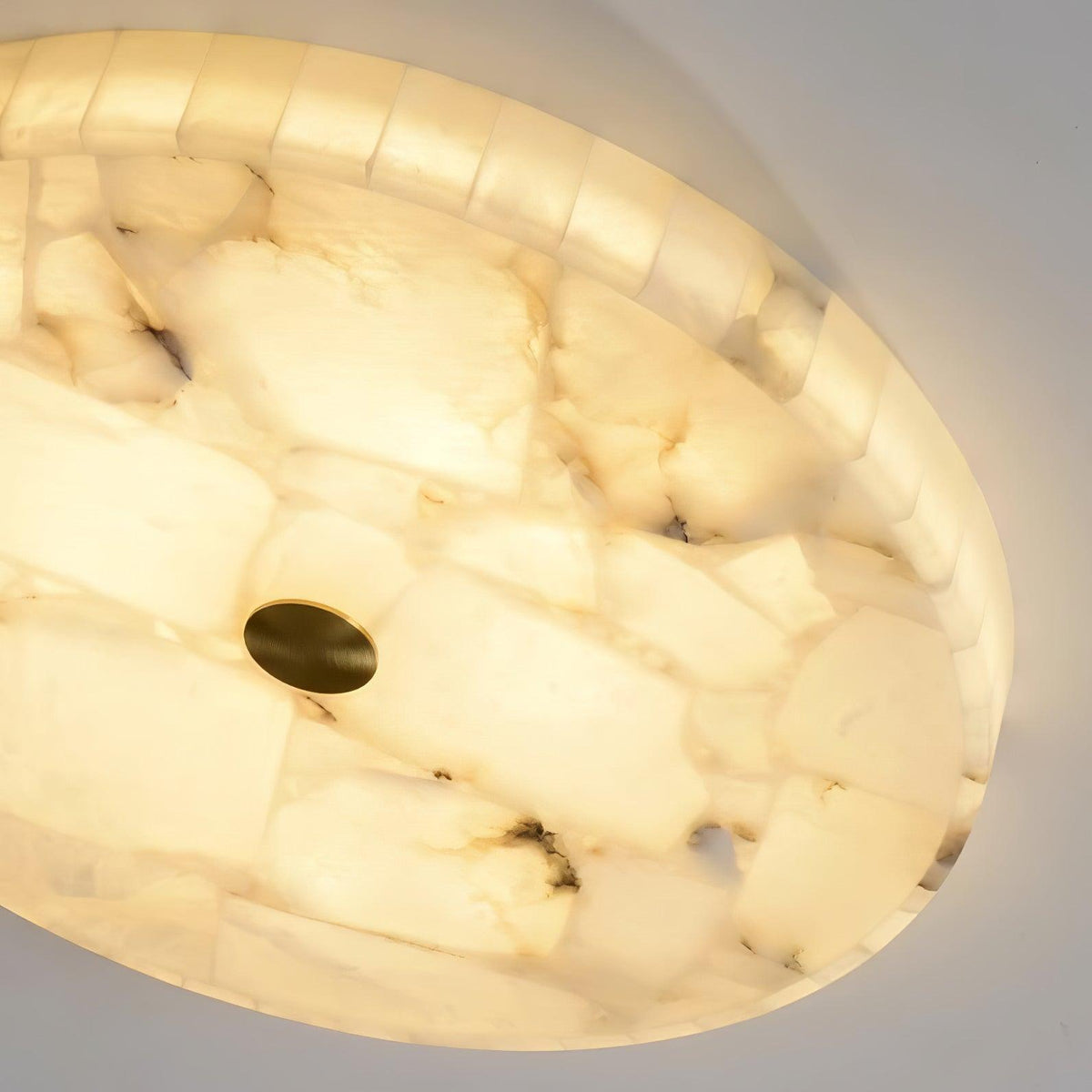 Ronde en Slanke LED Plafondlamp van Albast