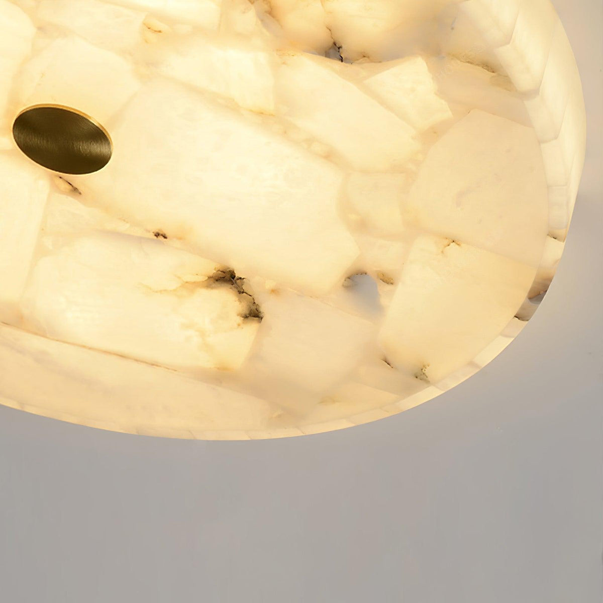Ronde en Slanke LED Plafondlamp van Albast