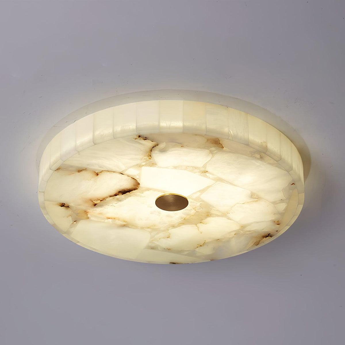 Ronde en Slanke LED Plafondlamp van Albast