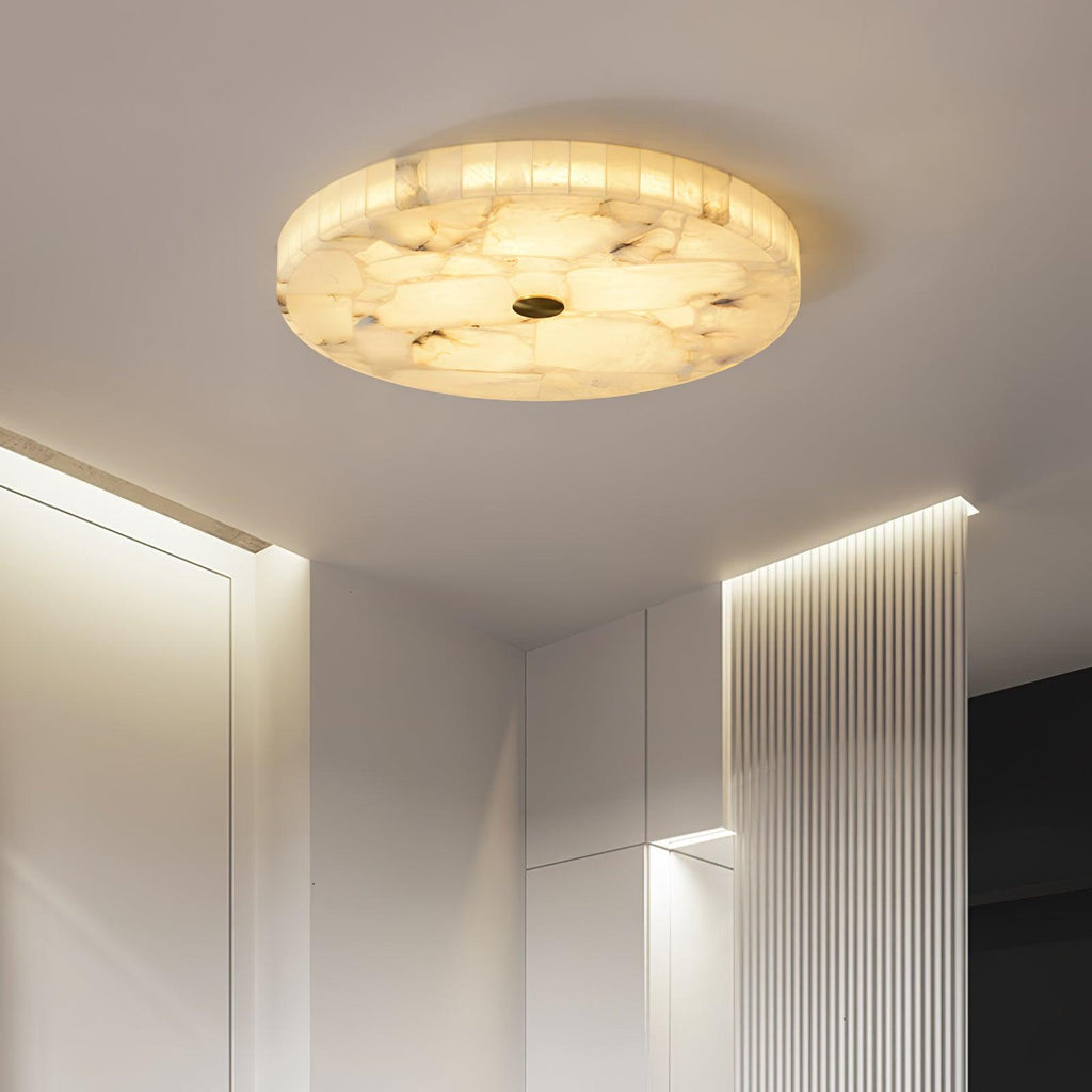Ronde en Slanke LED Plafondlamp van Albast