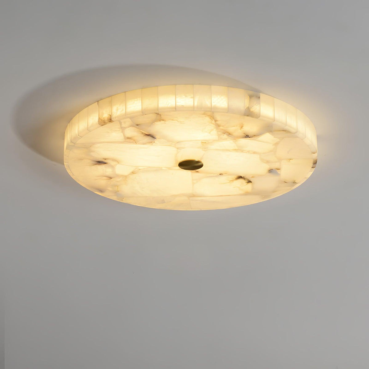 Ronde en Slanke LED Plafondlamp van Albast