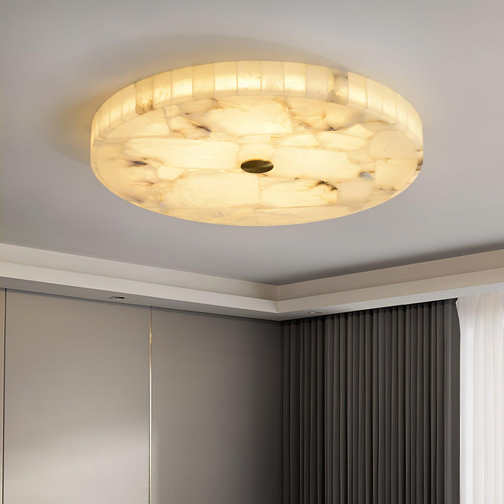 Ronde en Slanke LED Plafondlamp van Albast