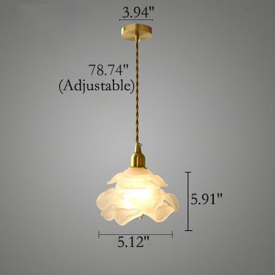 Franse Koperen Glazen Hanglamp