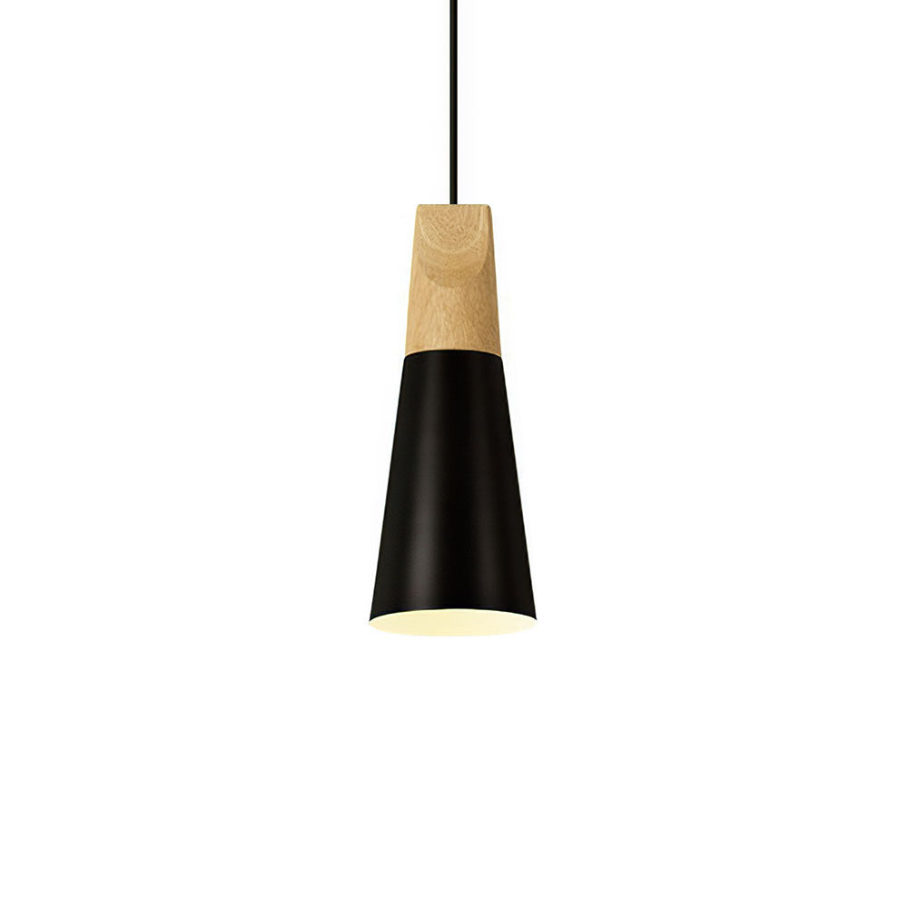 Scandinavische hanglamp van hout en aluminium