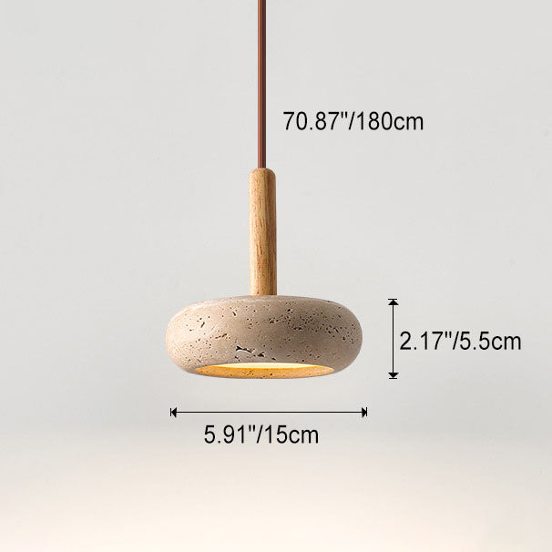 Japanse Hanglamp Geel Travertin LED