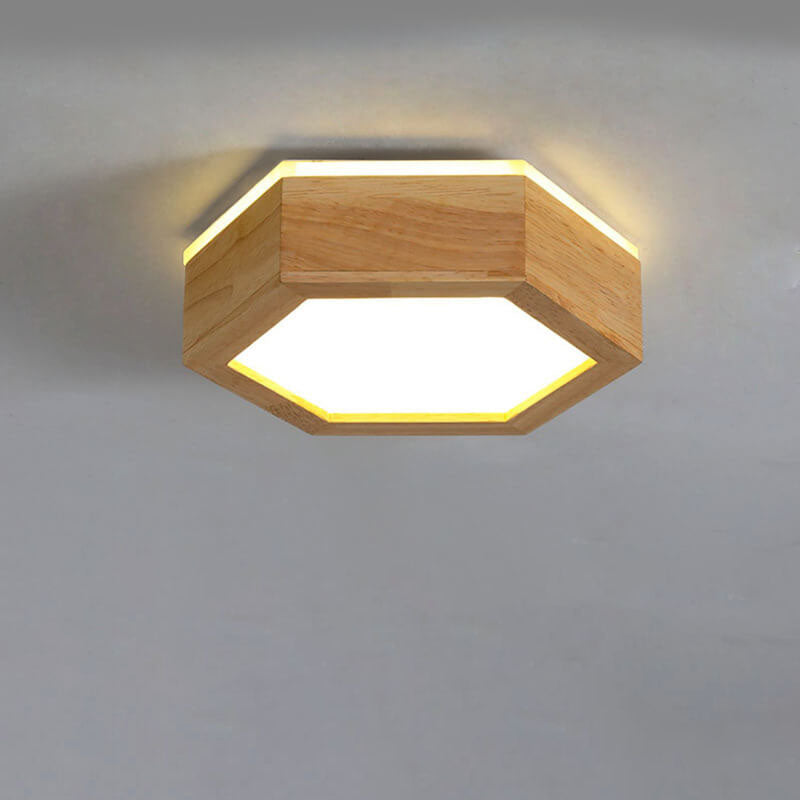 Moderne Houten Japandi LED Plafondlamp