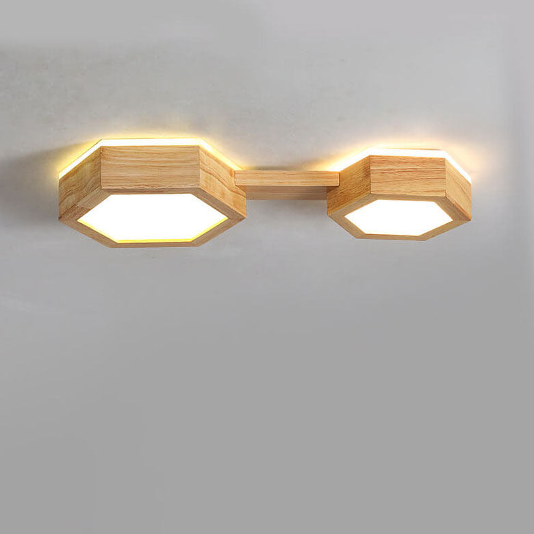 Moderne Houten Japandi LED Plafondlamp