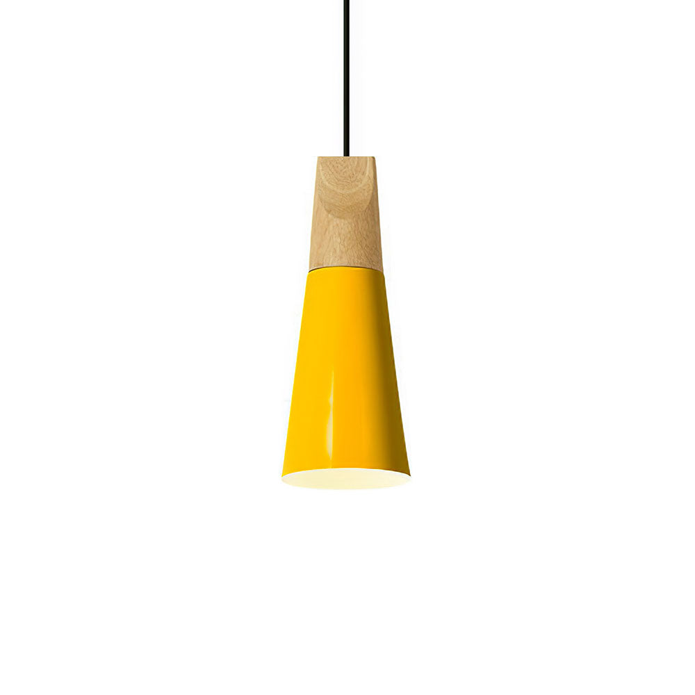 Scandinavische hanglamp van hout en aluminium