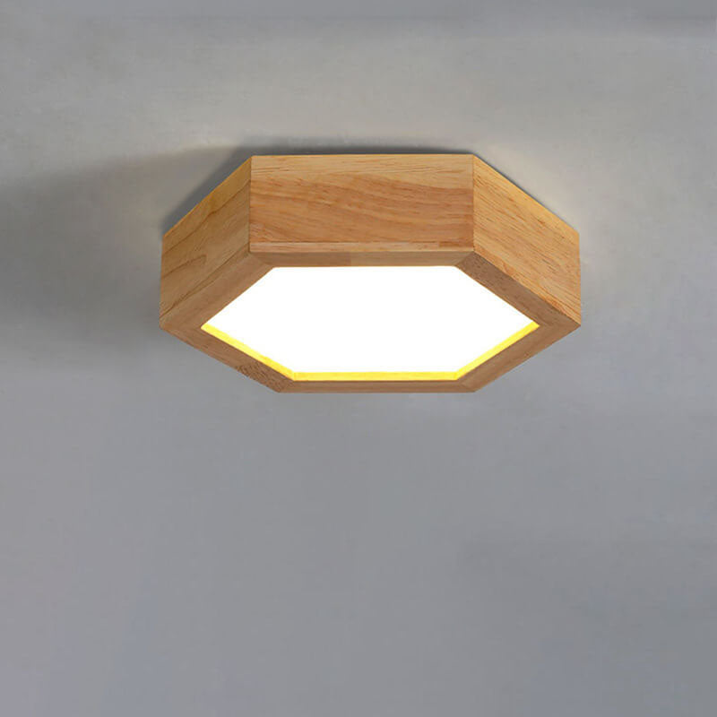 Moderne Houten Japandi LED Plafondlamp
