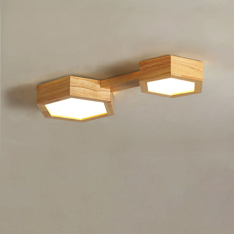 Moderne Houten Japandi LED Plafondlamp