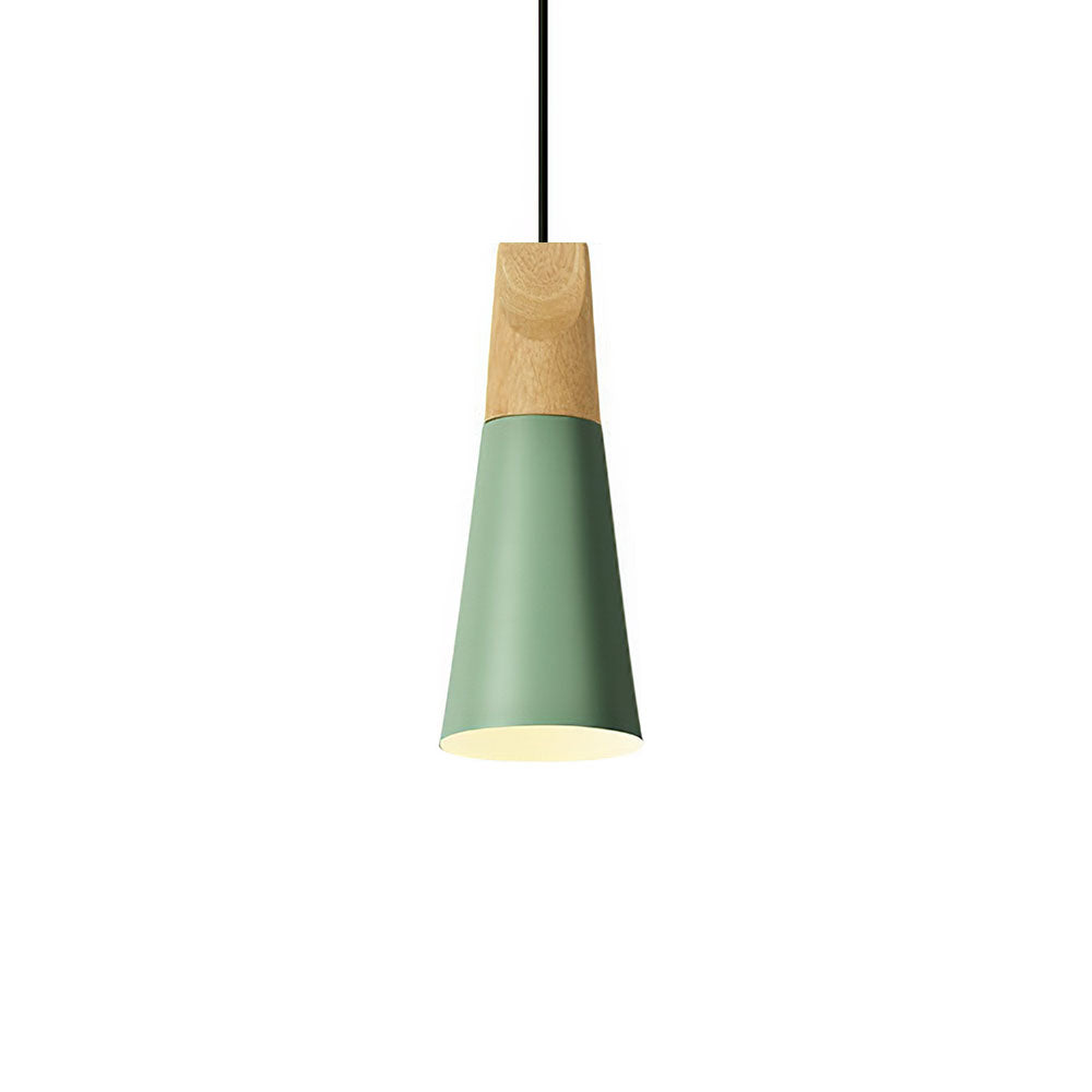 Scandinavische hanglamp van hout en aluminium