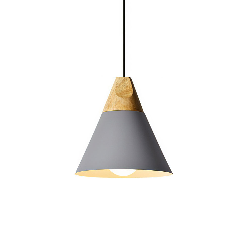 Scandinavische hanglamp van hout en aluminium