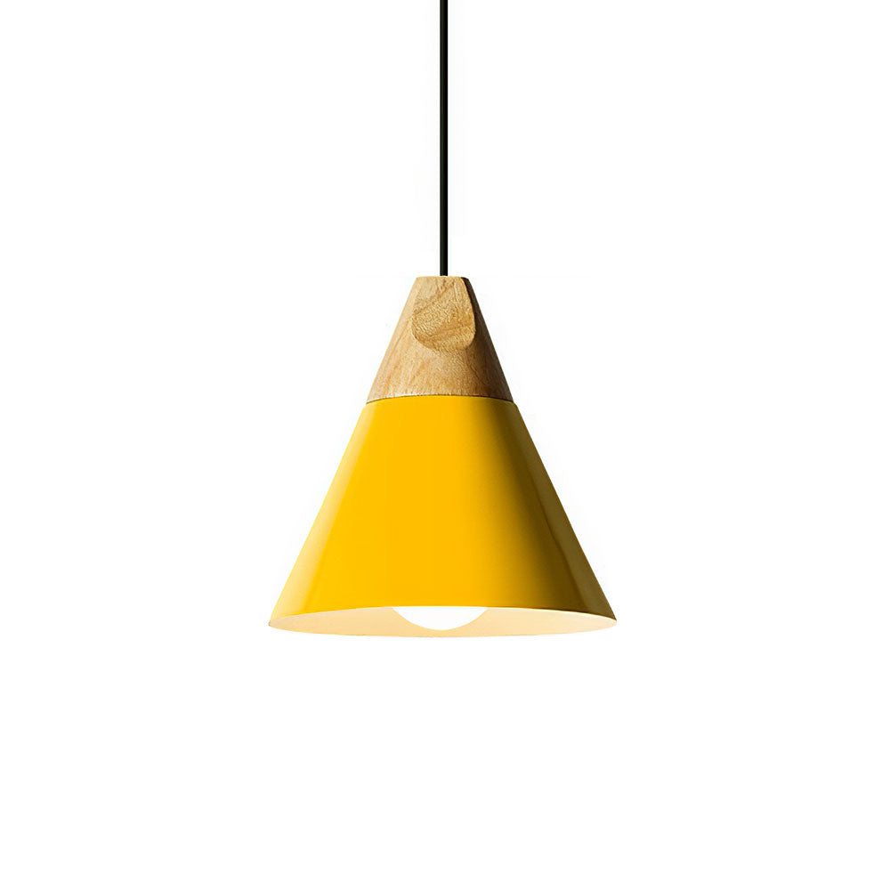 Scandinavische hanglamp van hout en aluminium