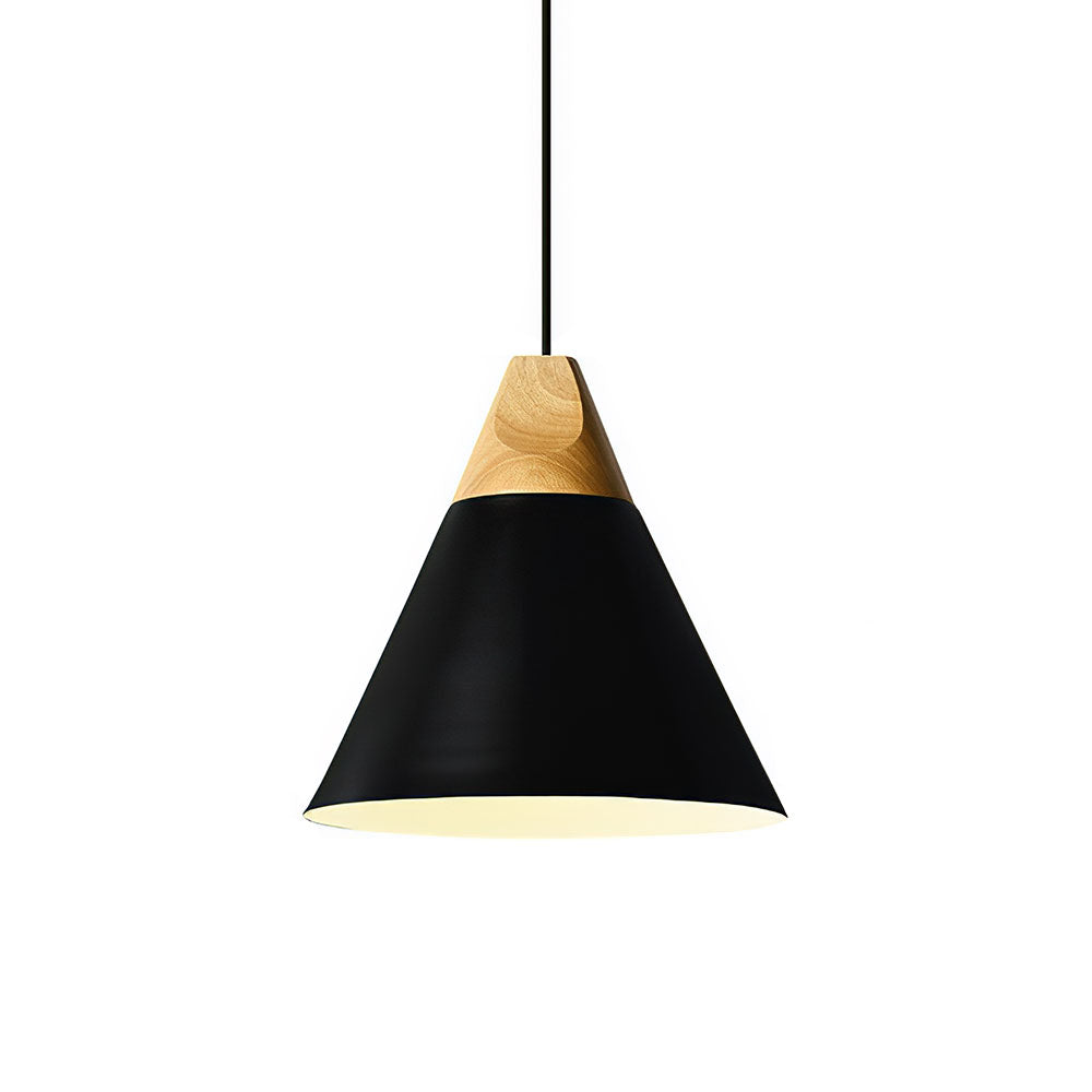 Scandinavische hanglamp van hout en aluminium