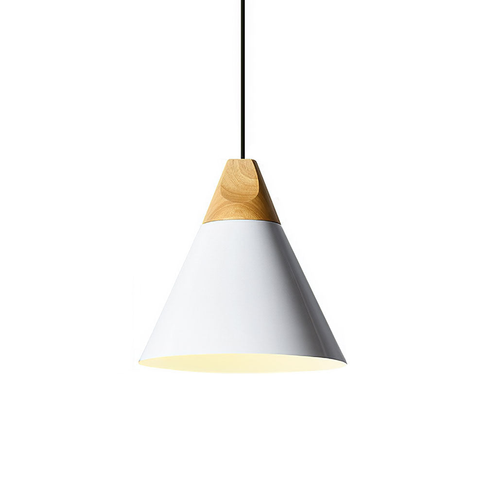Scandinavische hanglamp van hout en aluminium