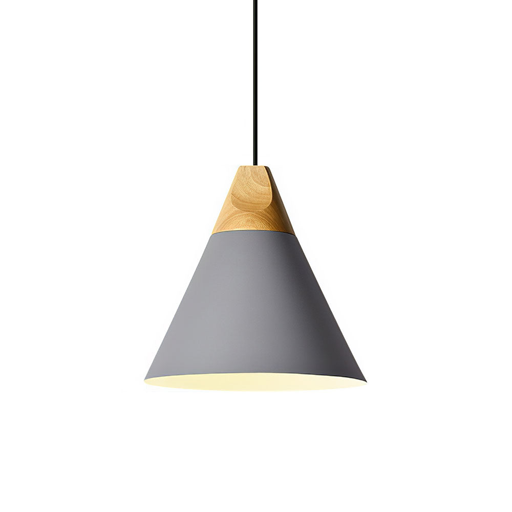 Scandinavische hanglamp van hout en aluminium