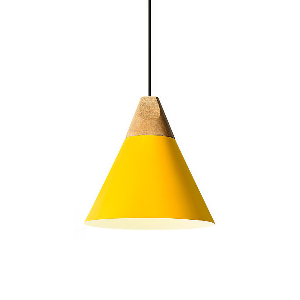 Scandinavische hanglamp van hout en aluminium