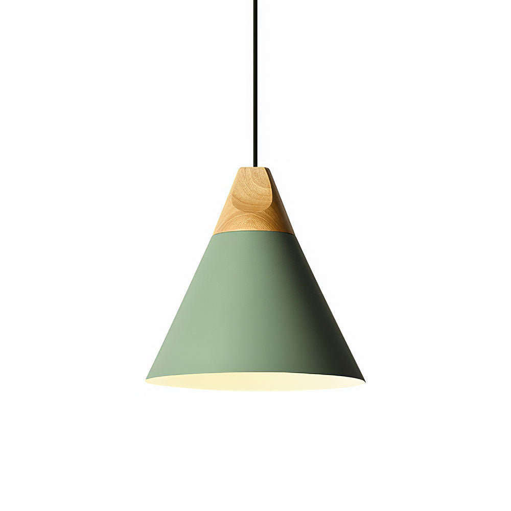Scandinavische hanglamp van hout en aluminium