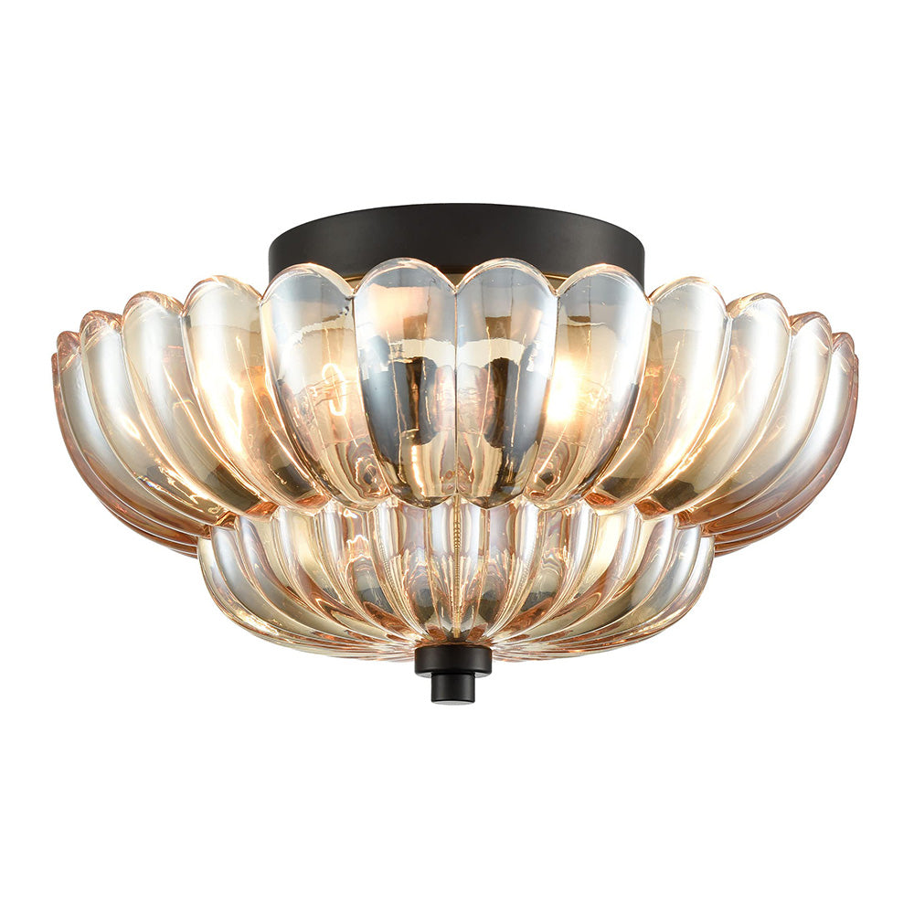 Vintage Glazen Semi-Flush Plafondlamp