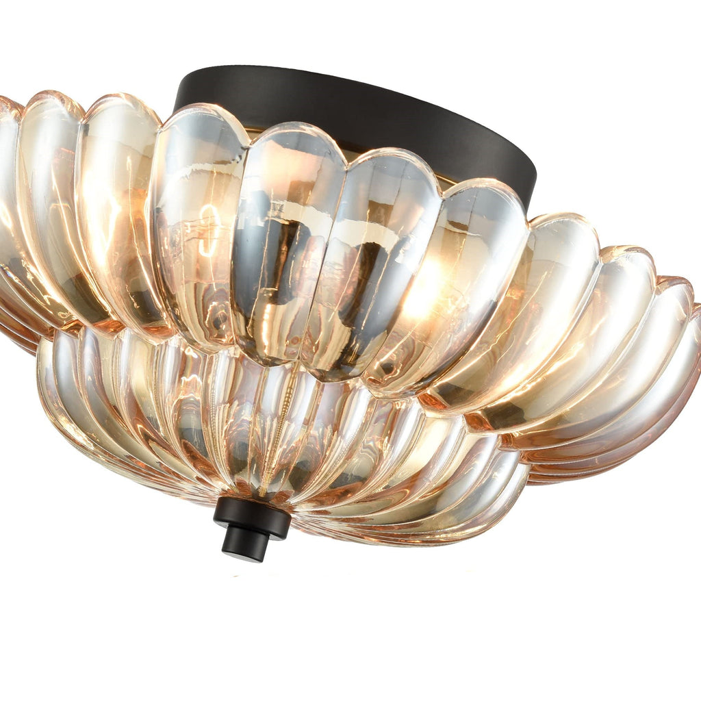 Vintage Glazen Semi-Flush Plafondlamp