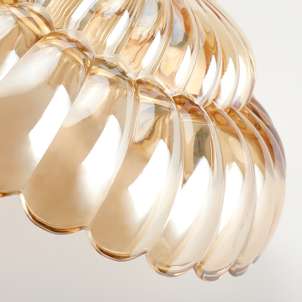 Vintage Glazen Semi-Flush Plafondlamp