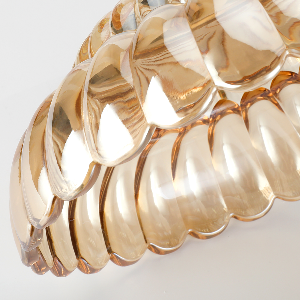 Vintage Glazen Semi-Flush Plafondlamp