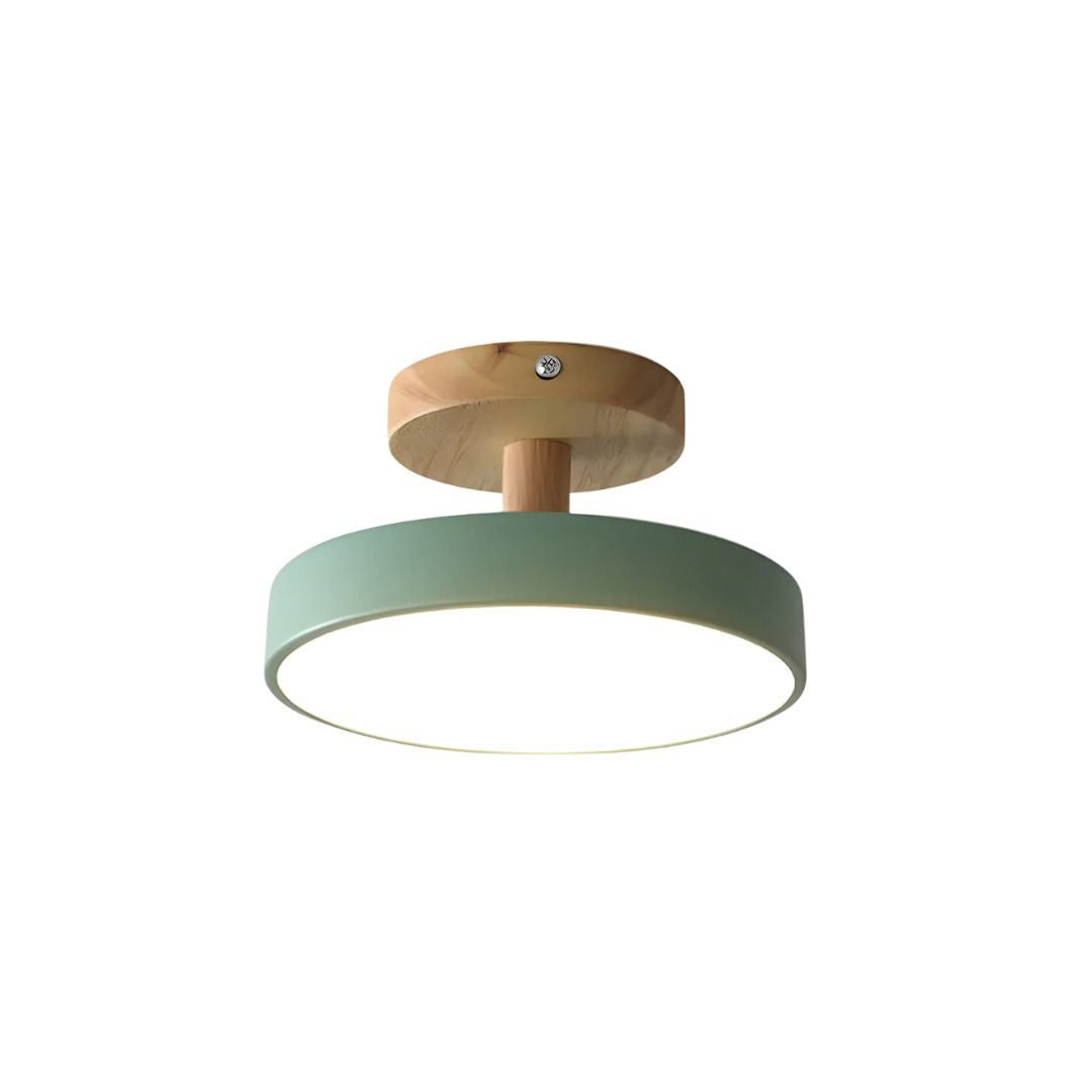 Scandinavische Plafondlamp met Houten Basis