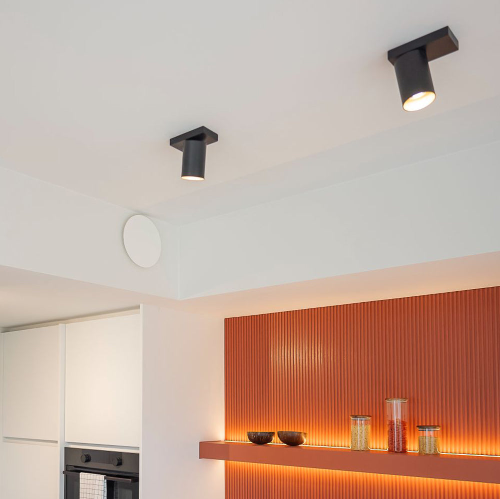 Uno Zwart Metalen Plafondlamp Met Gouden Binnenzijde