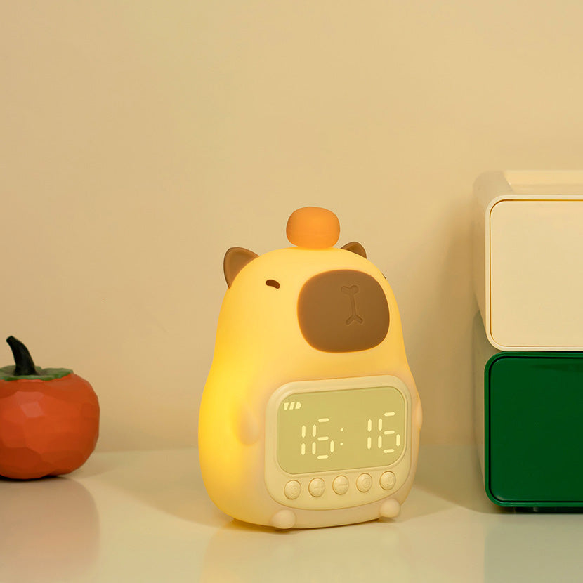Capy capibara nachtlamp met wekker