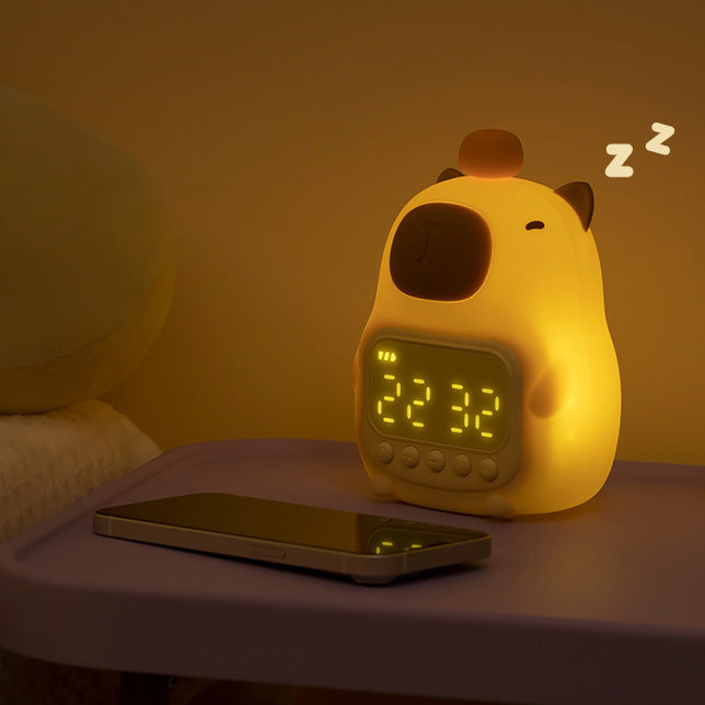 Capy capibara nachtlamp met wekker