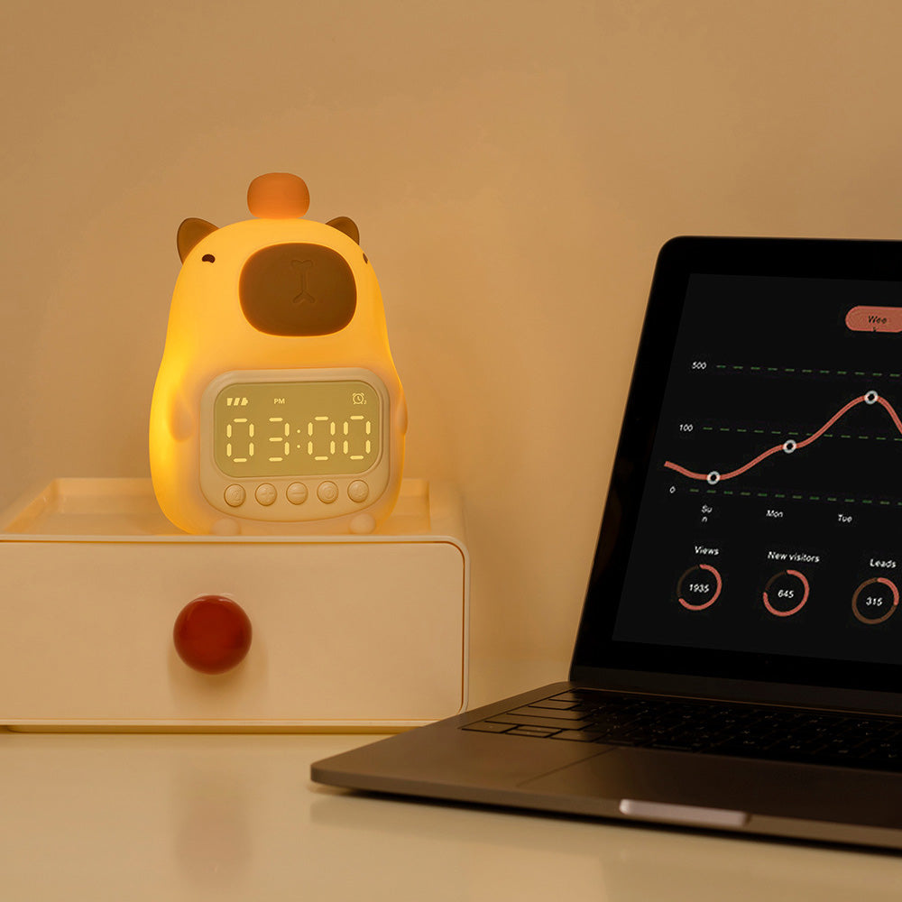 Capy capibara nachtlamp met wekker