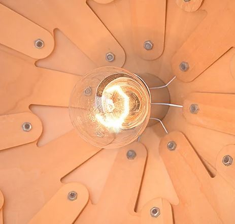 Eikenhouten Hanglamp Verstelbaar