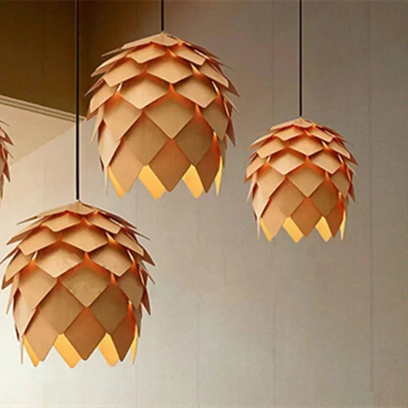 Eikenhouten Hanglamp Verstelbaar