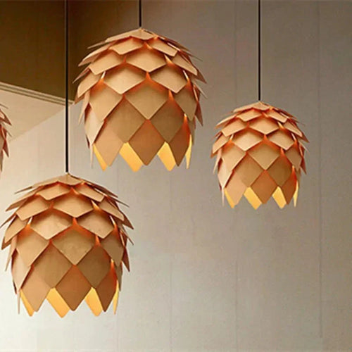 Eikenhouten Hanglamp Verstelbaar